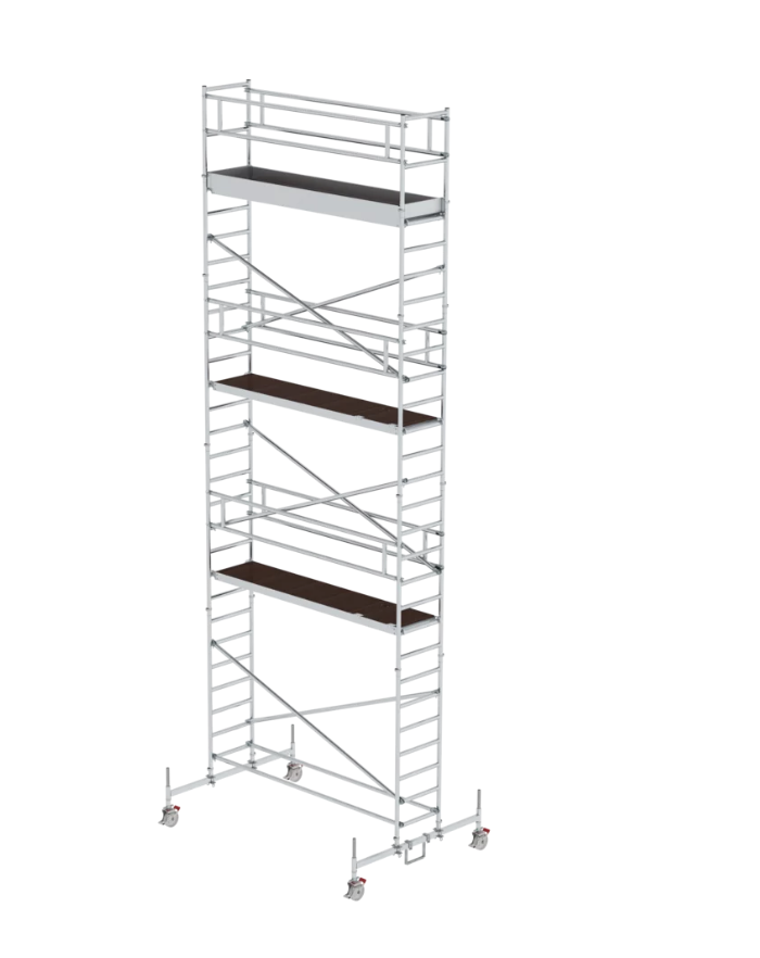 Aluminium-Rollgerüst mit Fahrbalken, Gerüstgröße 0,75 m x 3,00 m, Standhöhe 2,51 m Aluminium-Rollgerüst mit Fahrbalken, Gerüstgröße 0,75 m x 3,00 m, Standhöhe 2,51 m