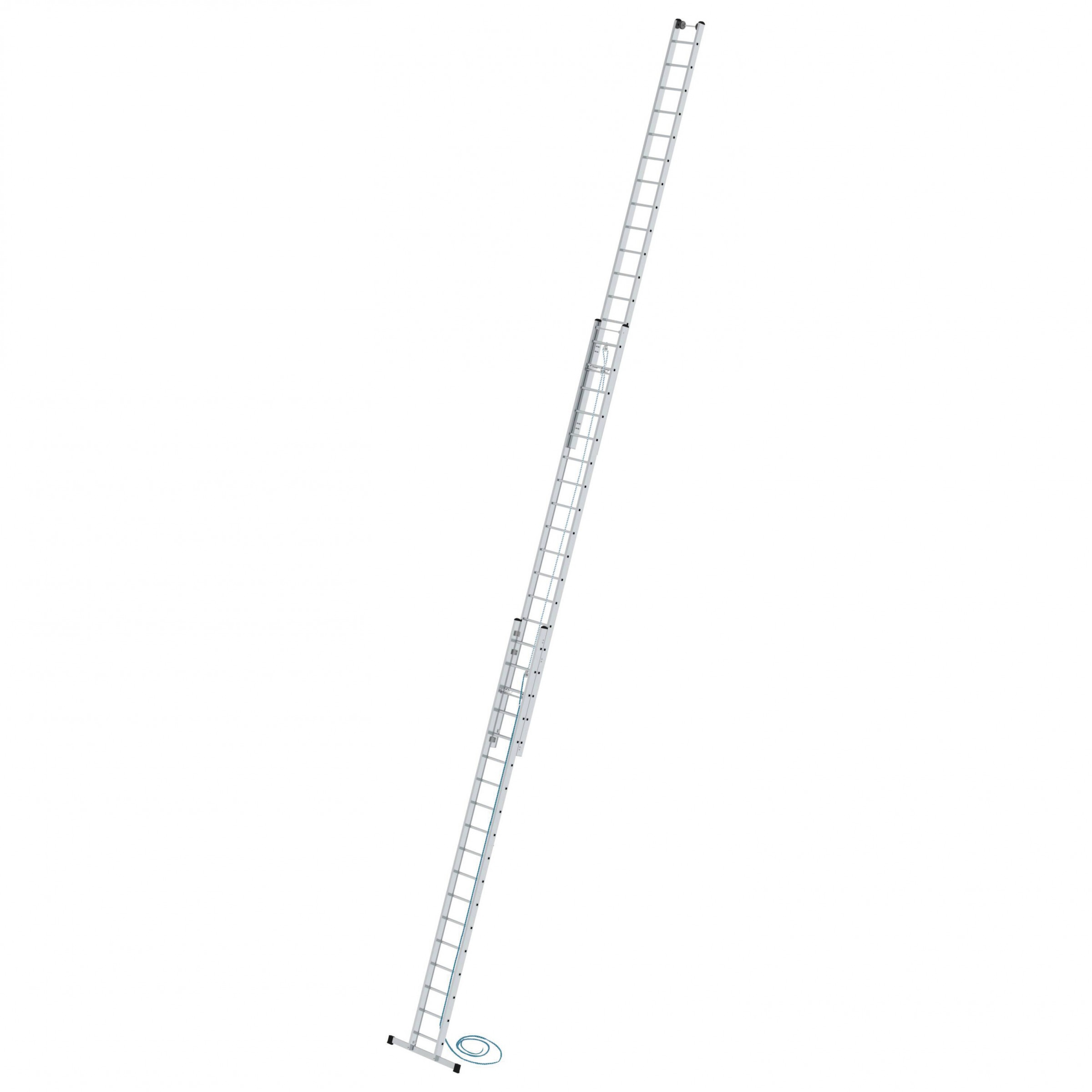 Aluminium-Seilzugleiter 3-teilig mit Standard-Traverse, 3x18 Sprossen Aluminium-Seilzugleiter 3-teilig mit Standard-Traverse - 3x16 Sprossen