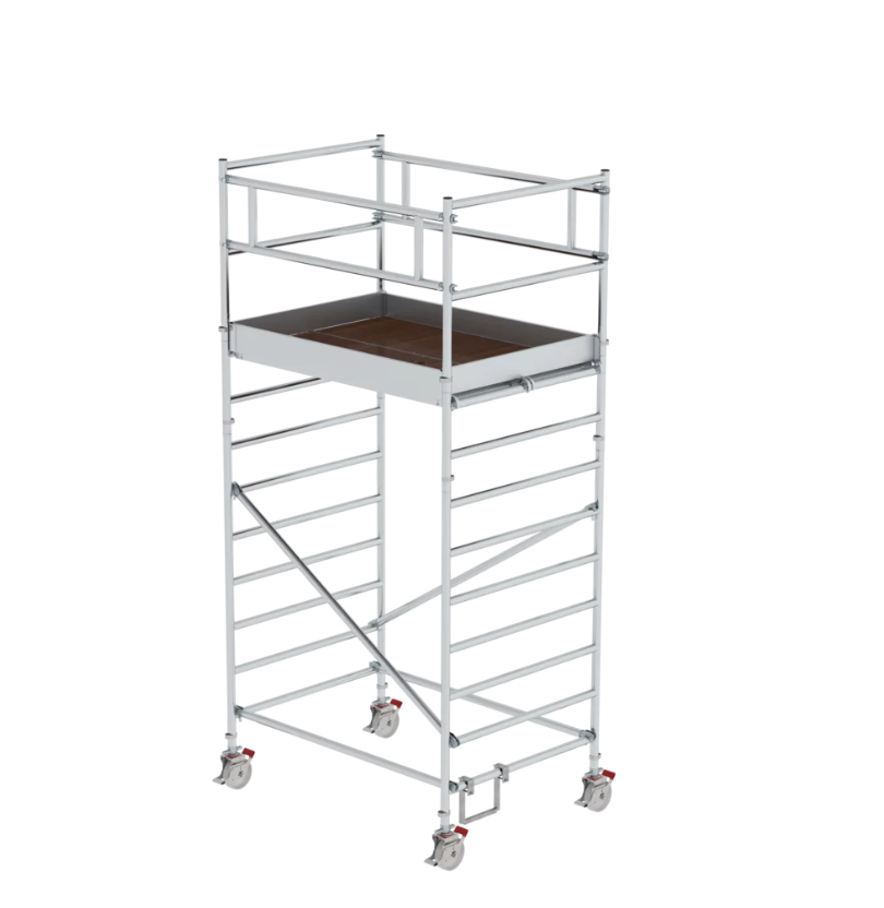 Aluminium-Rollgerüst mit Fahrbalken und Doppel-Plattform, Standhöhe 2,51 m Aluminium-Rollgerüst mit Fahrbalken und Doppel-Plattform, Standhöhe 2,51 m