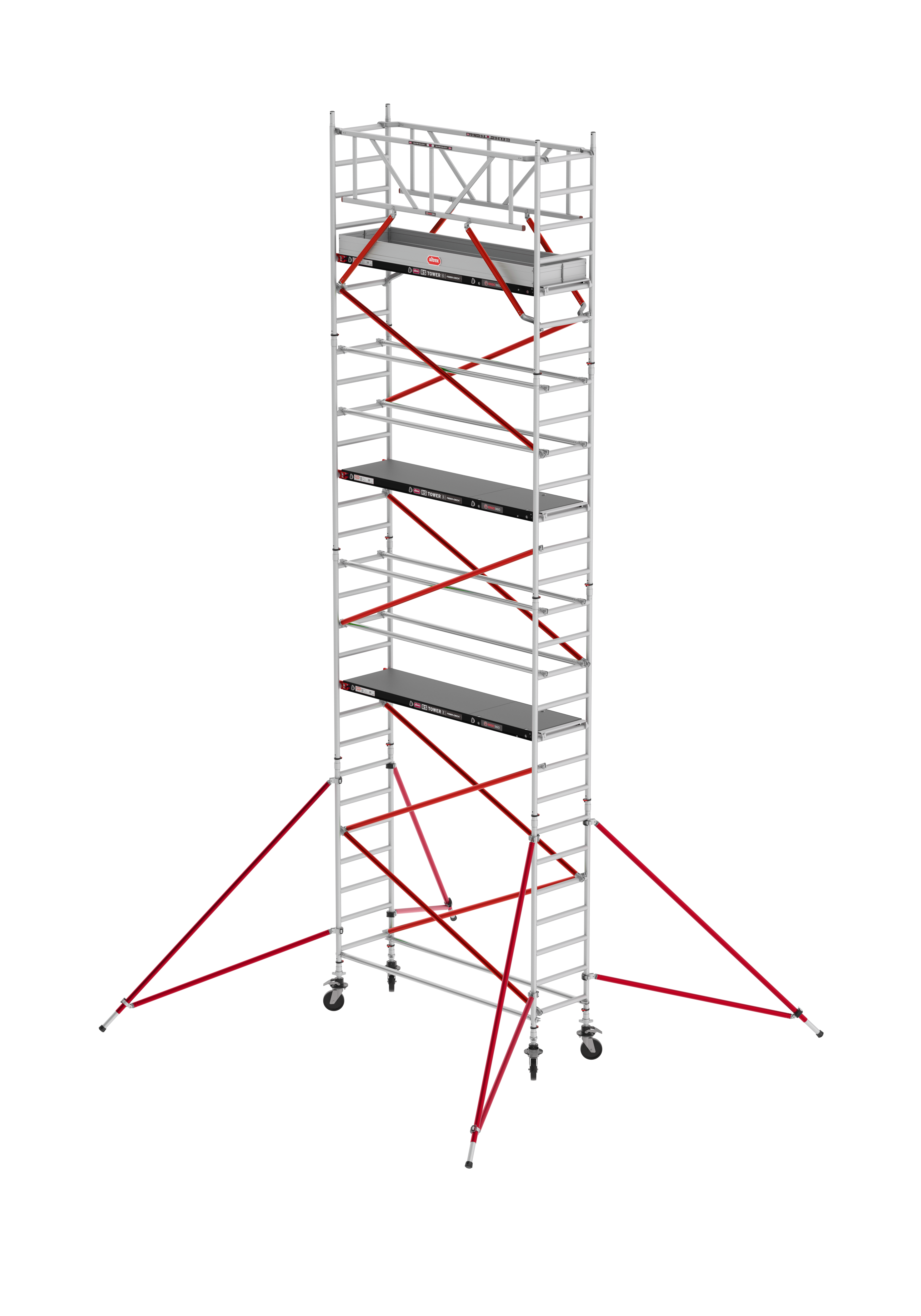 FAHRGERÜST RS TOWER 51 - schmal 0.75 m Fiber-Deck Länge 1,85 m Standhöhe 2,20m