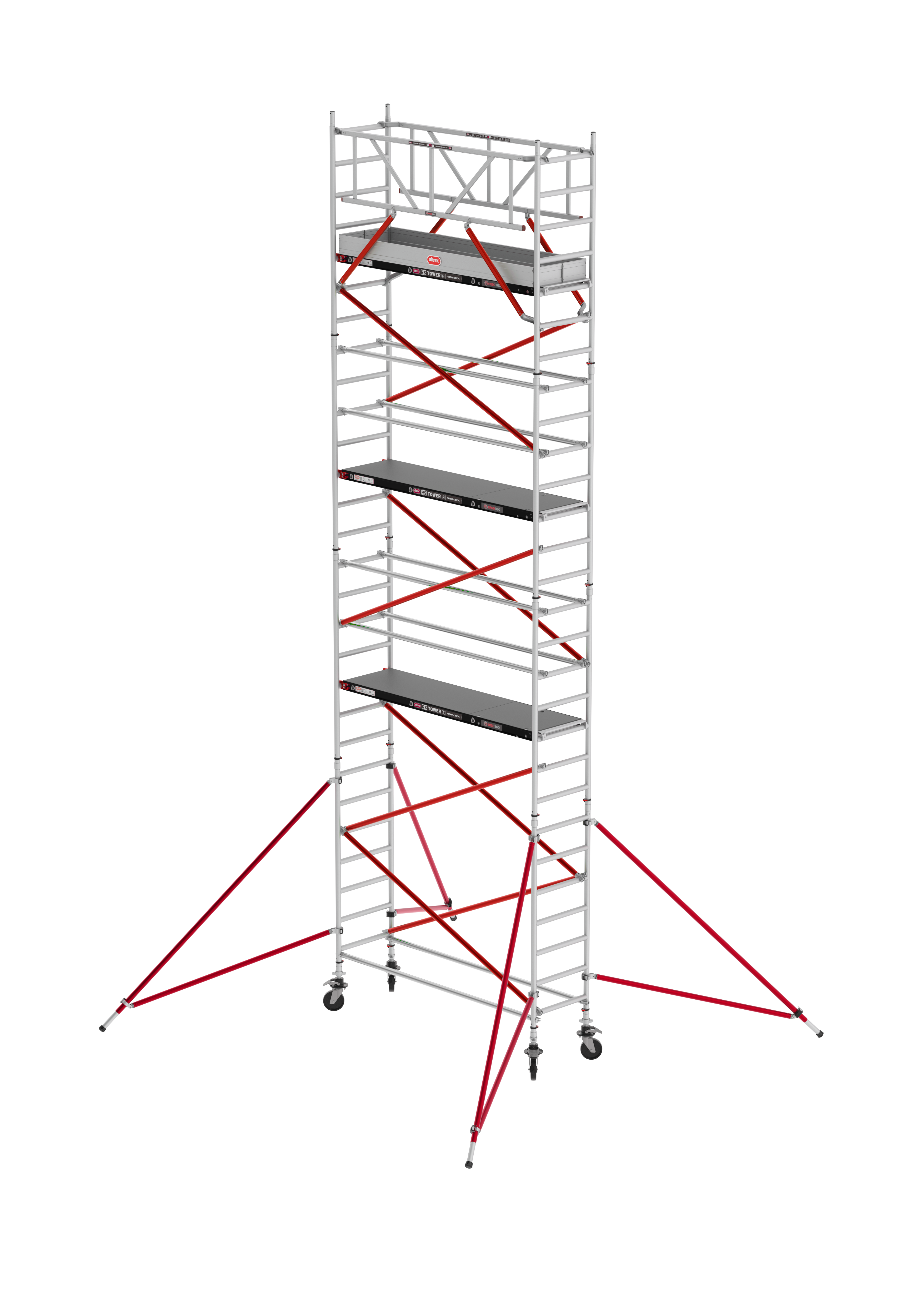 FAHRGERÜST RS TOWER 51 - schmal 0.75 m Fiber-Deck Länge 1,85 m Standhöhehöhe 3,20m