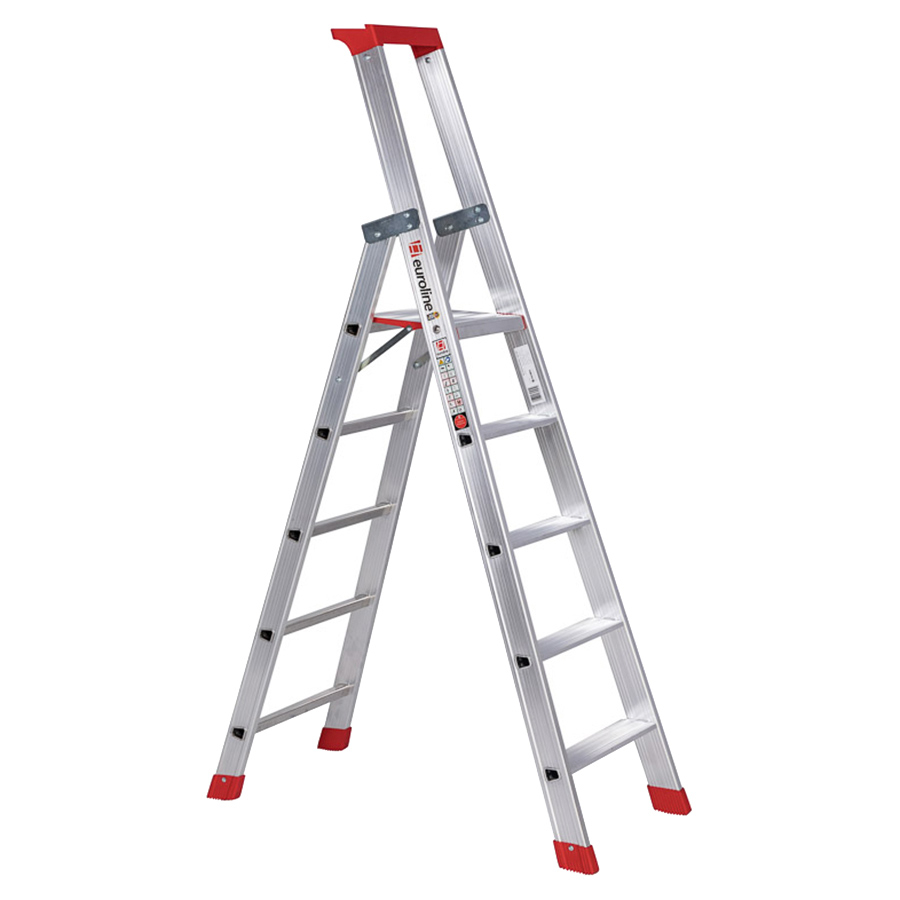 PREMIUM line Alu-Stufenstehleiter mit Sicherheitsbrücke, 3 Stufen