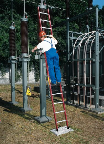 Anwendung Sprossen-Anlegeleiter GFK/Alu ohne Traverse, 6 Sprossen