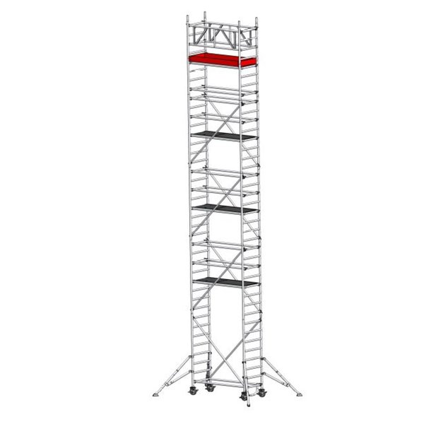 Gerüsttyp 9511 (Plattform 0,75 x 1,80) mit Auslegern - Arbeitshöhe 12,35 m Gerüsttyp 9511 (Plattform 0,75 x 1,80) mit Auslegern - Arbeitshöhe 12,35 m