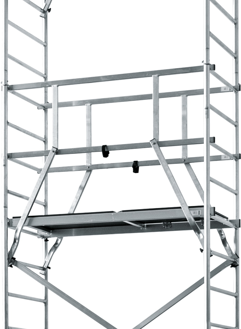 ClimTec Fahrgerüst (Alu) + höhenverstellbare 150mm Fahrrollen, Standhöhe 5 m