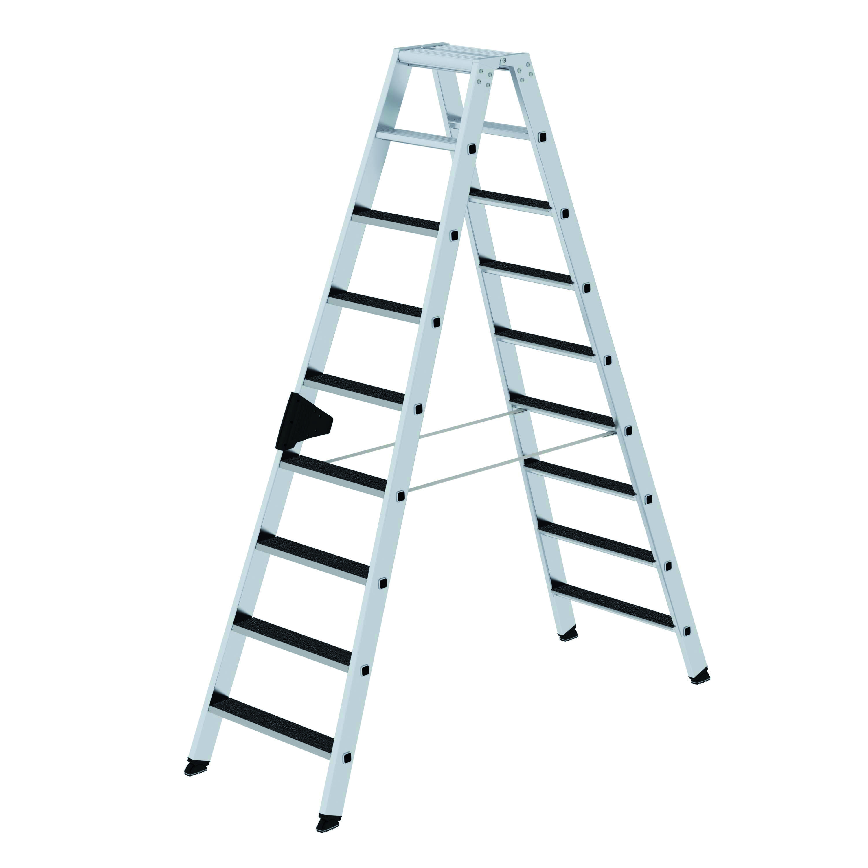 Stehleiter beidseitig begehbar mit clip-step R13, 2x9 Stufen Stufen-Stehleiter beidseitig begehbar mit clip-step R13, 2 x 8 Stufen