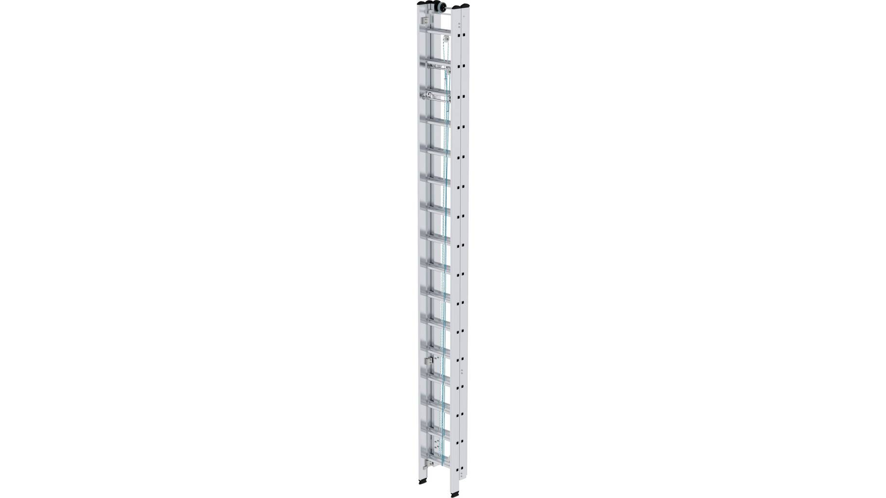 Aluminium-Seilzugleiter 3-teilig , 3x16 Sprossen Aluminium-Seilzugleiter 3-teilig - 3x14 Sprossen