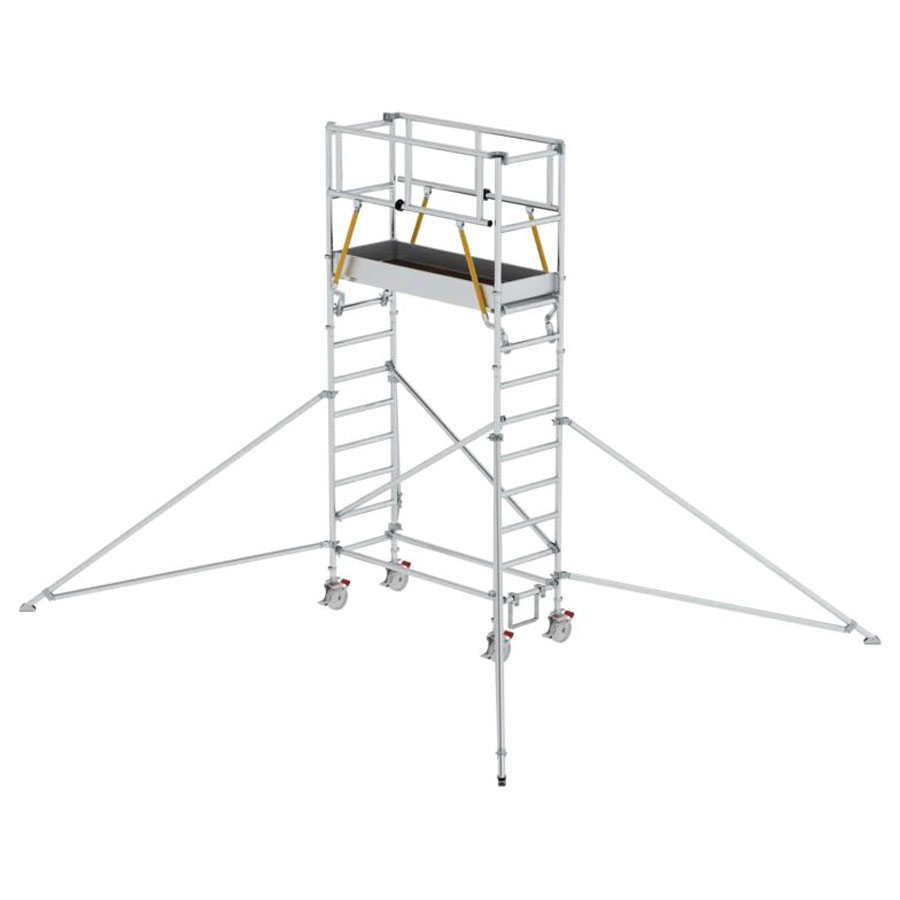 Rollgerüst SG mit Ausleger Plattformgröße 1,80 x 0,75 m, Arbeitshöhe 5.07 m Rollgerüst SG mit Ausleger Plattformgröße 1,80 x 0,75 m, Arbeitshöhe 8,43 m