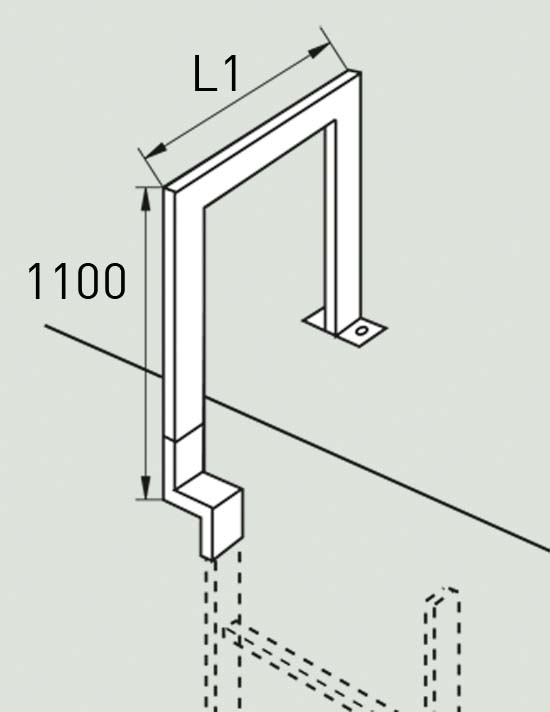 Übersteigbügel, Stahl verzinkt, Tiefe 500 mm Übersteigbügel, Stahl verzinkt, Tiefe 500 mm