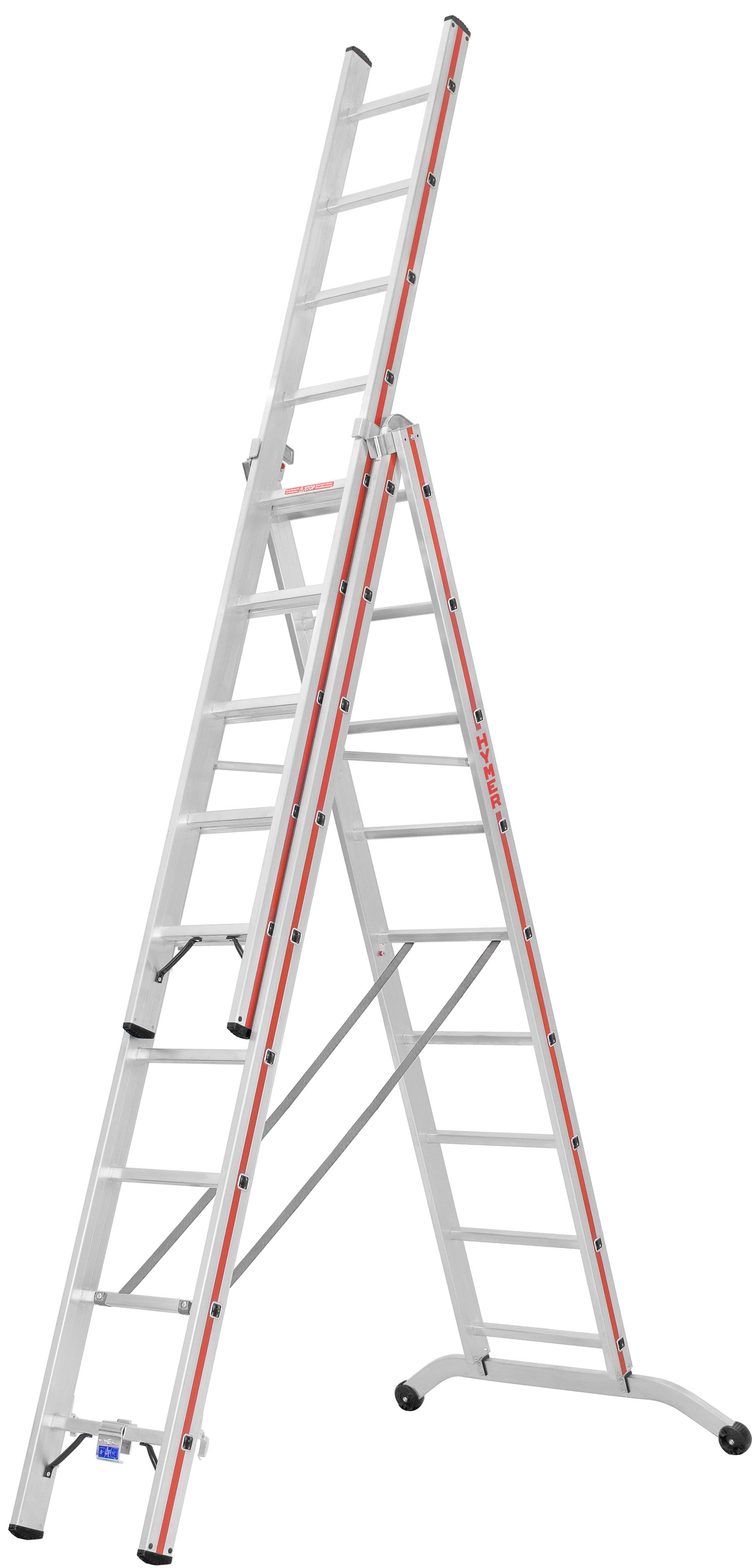 Mehrzweckleiter, dreiteilig - 3x12 Sprossen