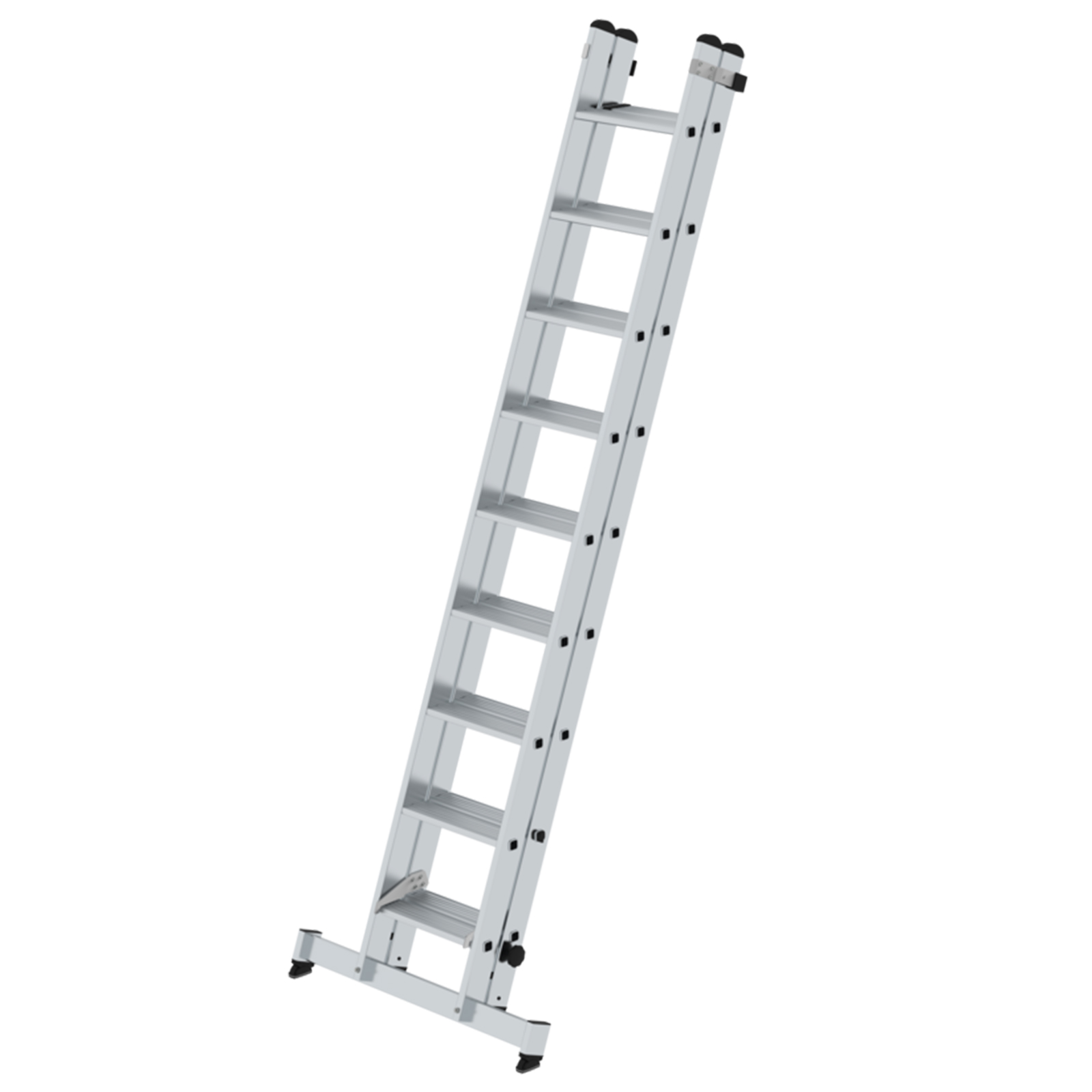 Stufen-Schiebeleiter 2-teilig mit nivello-Traverse ohne clip-step R13, 2 x 7 Stufen