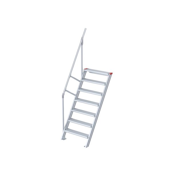 Treppe, 60° Steigwinkel, 1000 mm Stufenbreite, Alu gerieft, 5 Stufen Treppe, 60° Steigwinkel, 1000 mm Stufenbreite, Alu gerieft, 5 Stufen