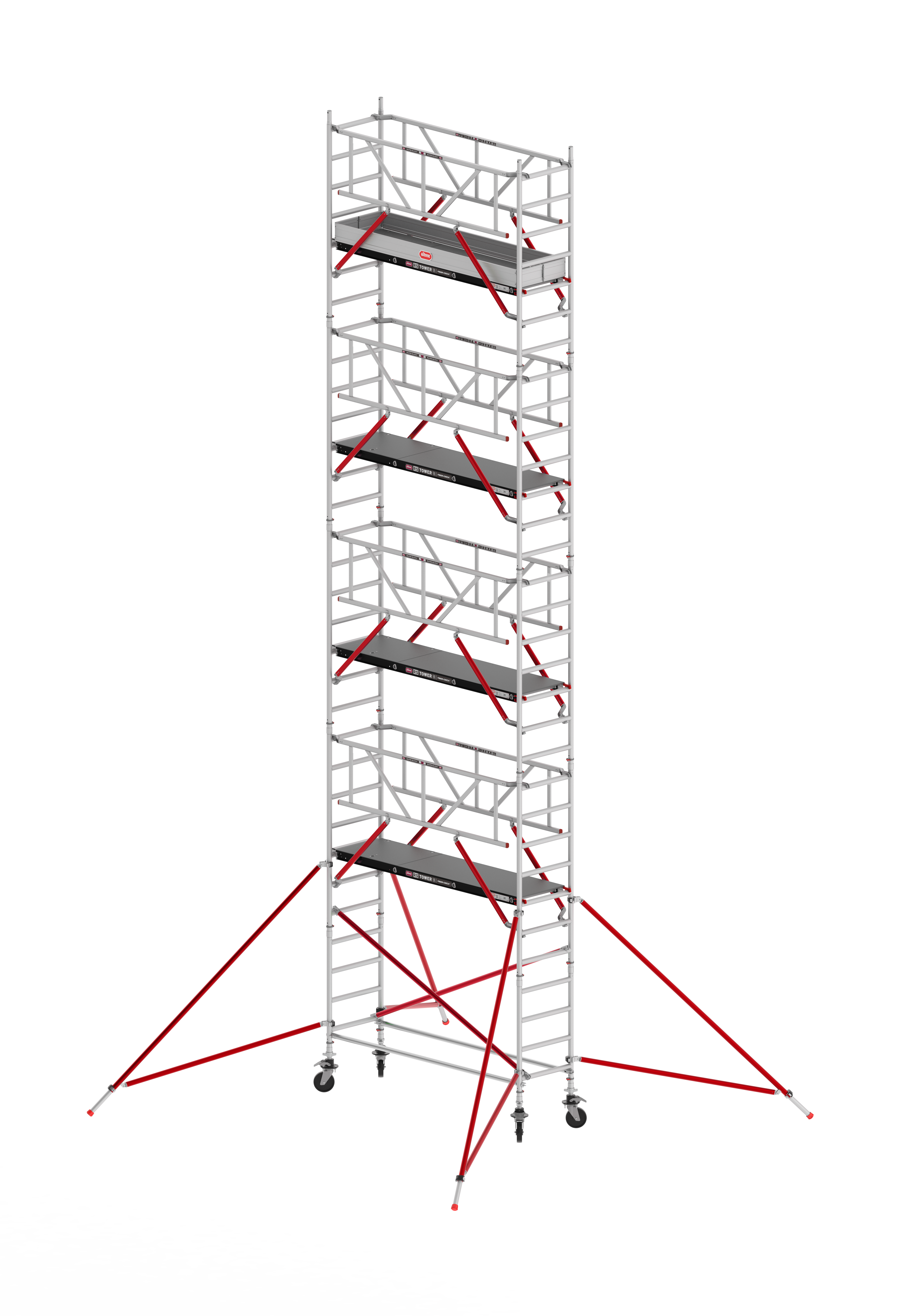 FAHRGERÜST RS TOWER 51 S mit Safe-Quick R2 - schmal 0.75 m Fiber-Deck Länge 2,45 m Standhöhe 2,20