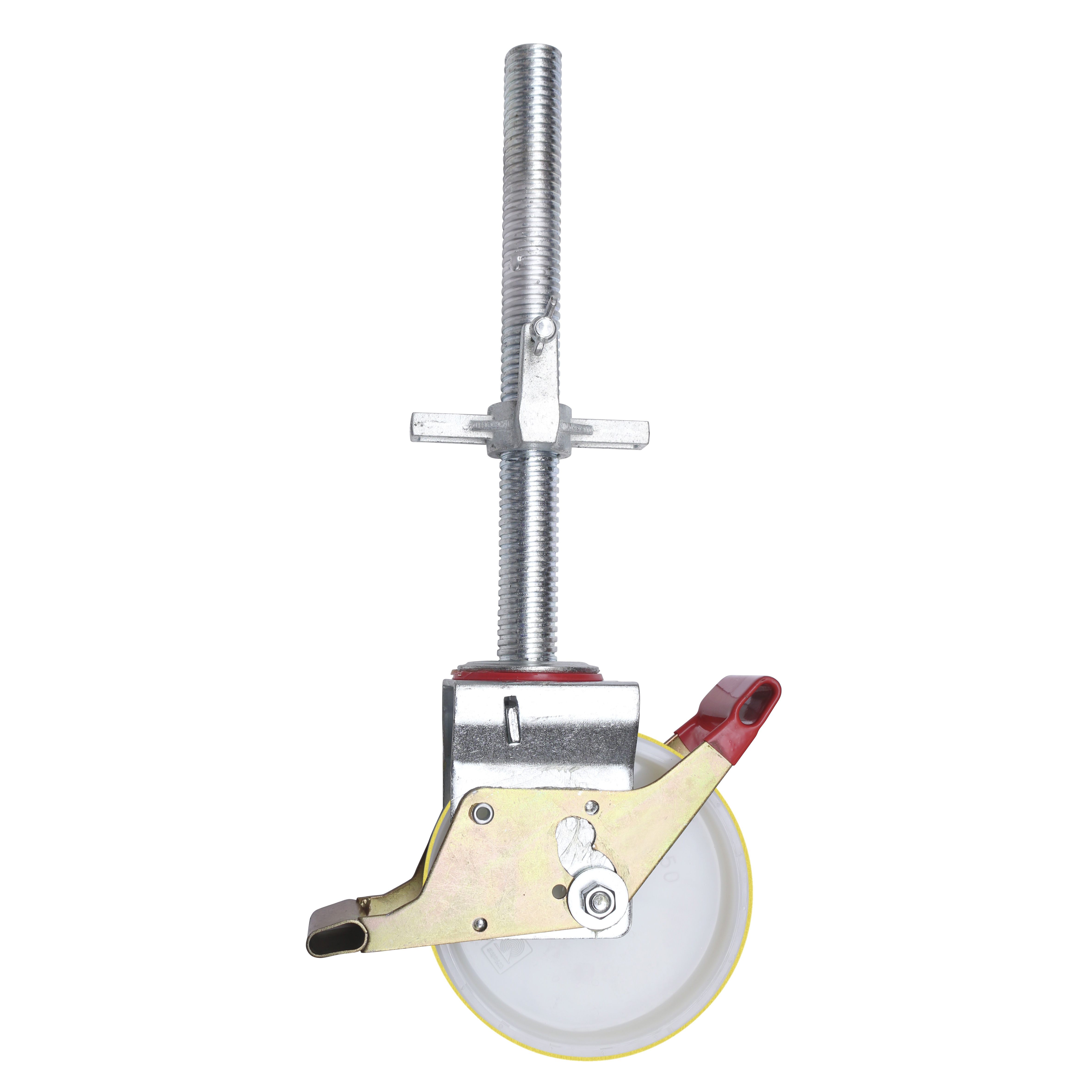 Lenkrolle mit Spindel und gummierter Lauffläche Lenkrolle mit Spindel und gummierter Lauffläche