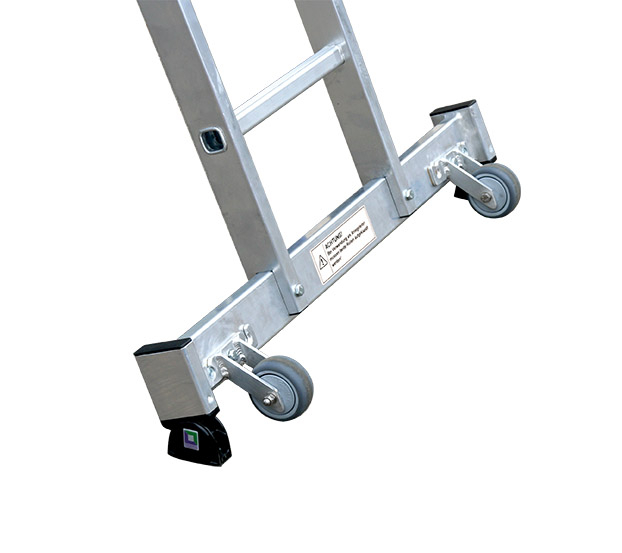 Aluminium-Seilzugleiter 3-teilig mit nivello®-Traverse - 3x14 Sprossen