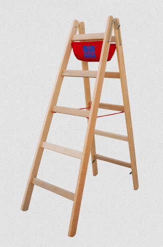 Holz-Sprossen-Stehleiter 2x4 Sprossen/Stufen