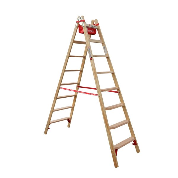 Holz-Comfort-Stufenstehleiter, 2 x 4 Stufen