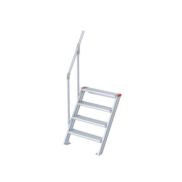 Treppe, 60° Steigwinkel, 600 mm Stufenbreite, Alu gerieft