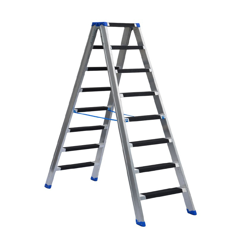 Stufenstehleiter beidseitig begehbar mit Antirutschbelag, 2x7 Stufen