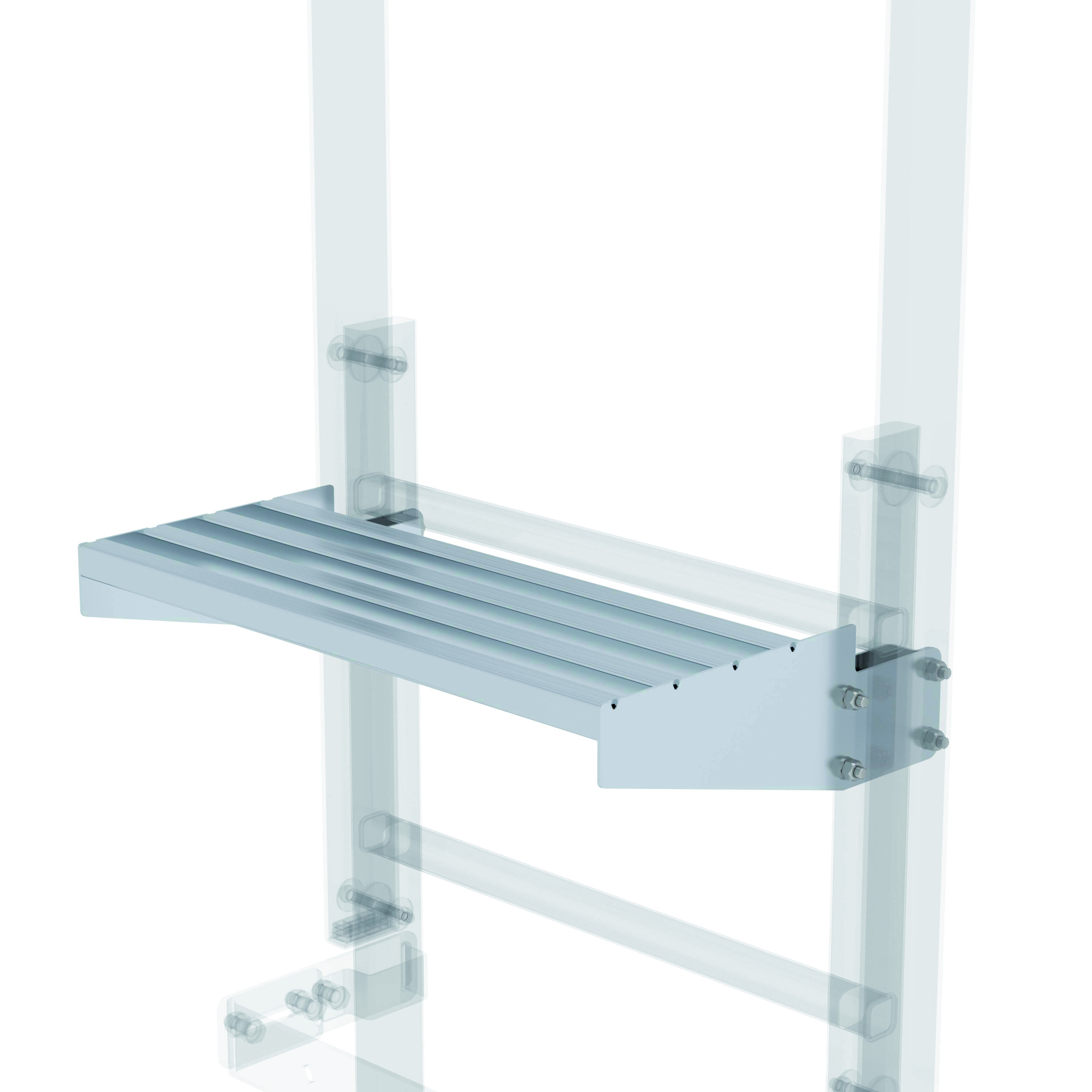 Ausstiegstritt, Aluminium blank, Spaltmaß 250 mm