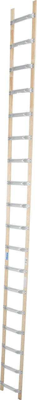 Dachleiter aus Alu und Holz, 18 Stufen DachLeiter mit 8 Sprossen aus Alu und Holz