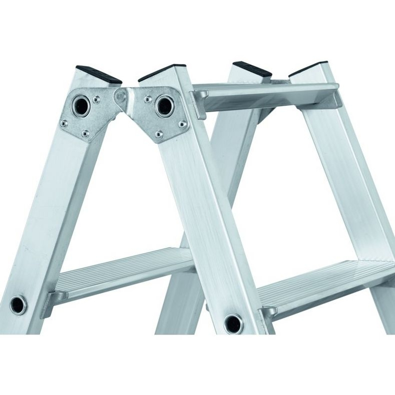 Robuste Stahlscharniere Nova B, Gebördelte Stufen-Stehleiter, beidseitig begehbar, 2x6 Stufen
