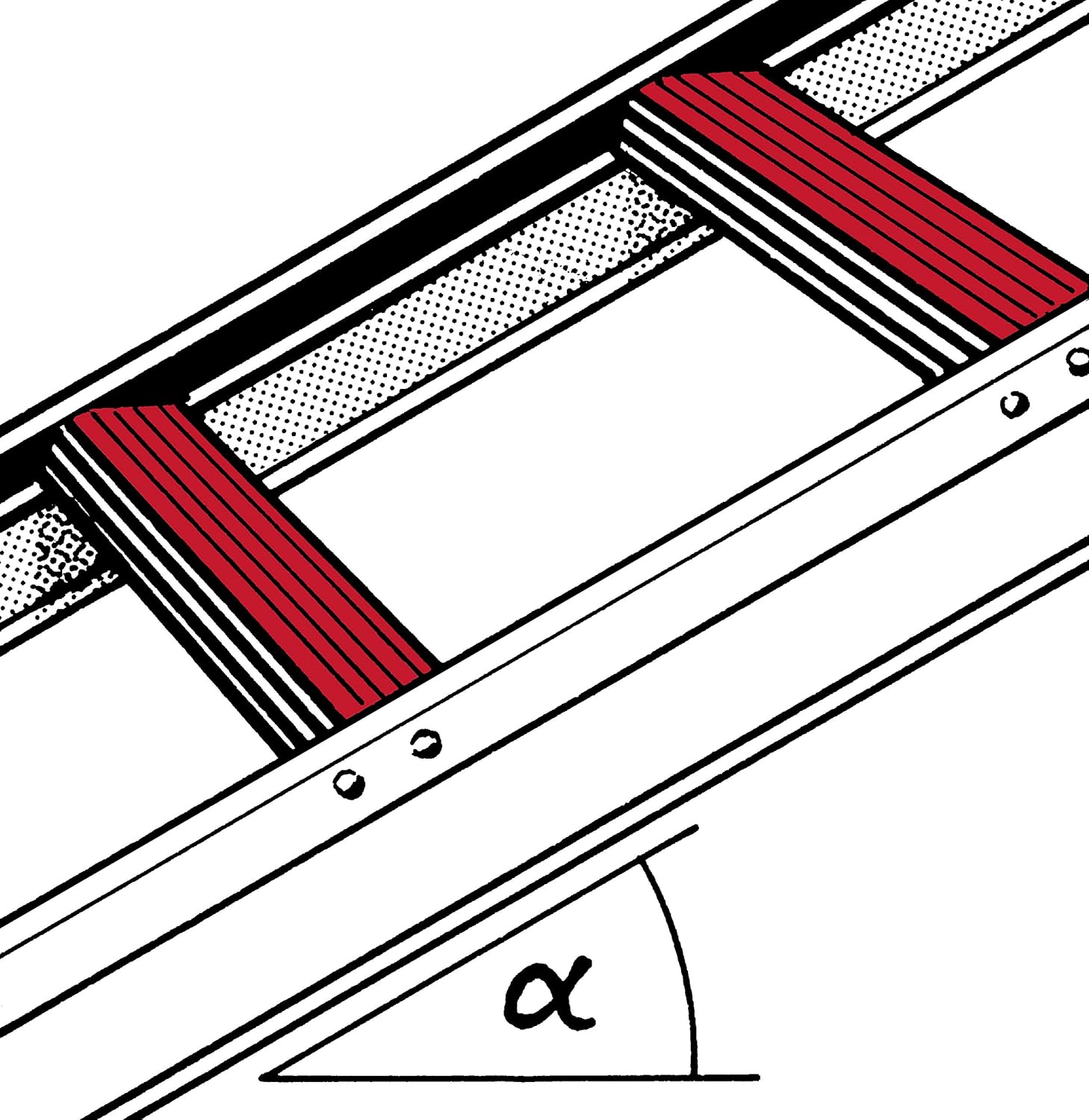 Dachauflegeleiter aus Aluminium (ziegelrot) - 10 Sprossen Dachauflegeleiter aus Aluminium (ziegelrot) - 10 Sprossen