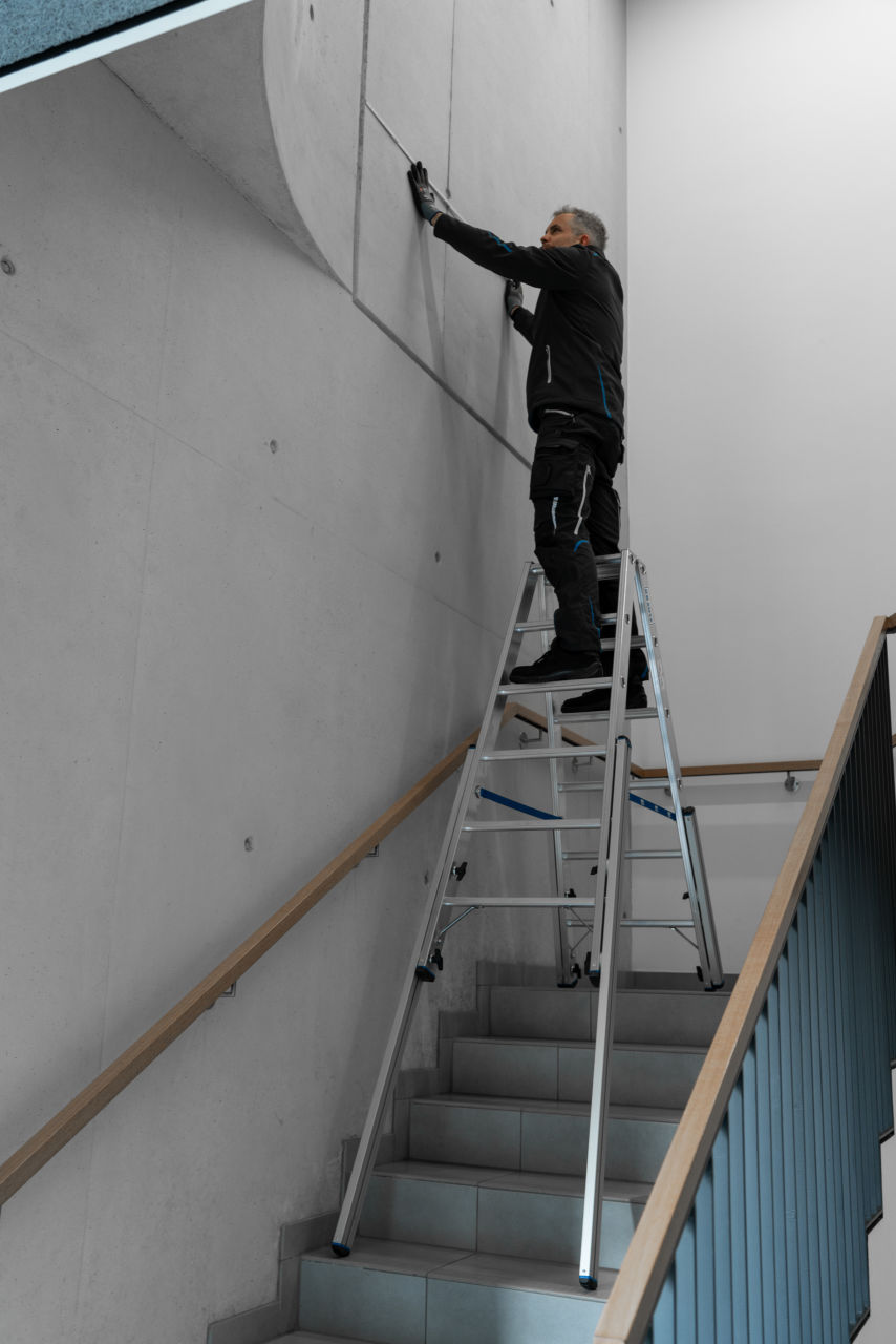 STABILO Teleskop-Stufen-DoppelLeiter, 2x5 Stufen STABILO Teleskop-Stufen-DoppelLeiter, 2x5 Stufen