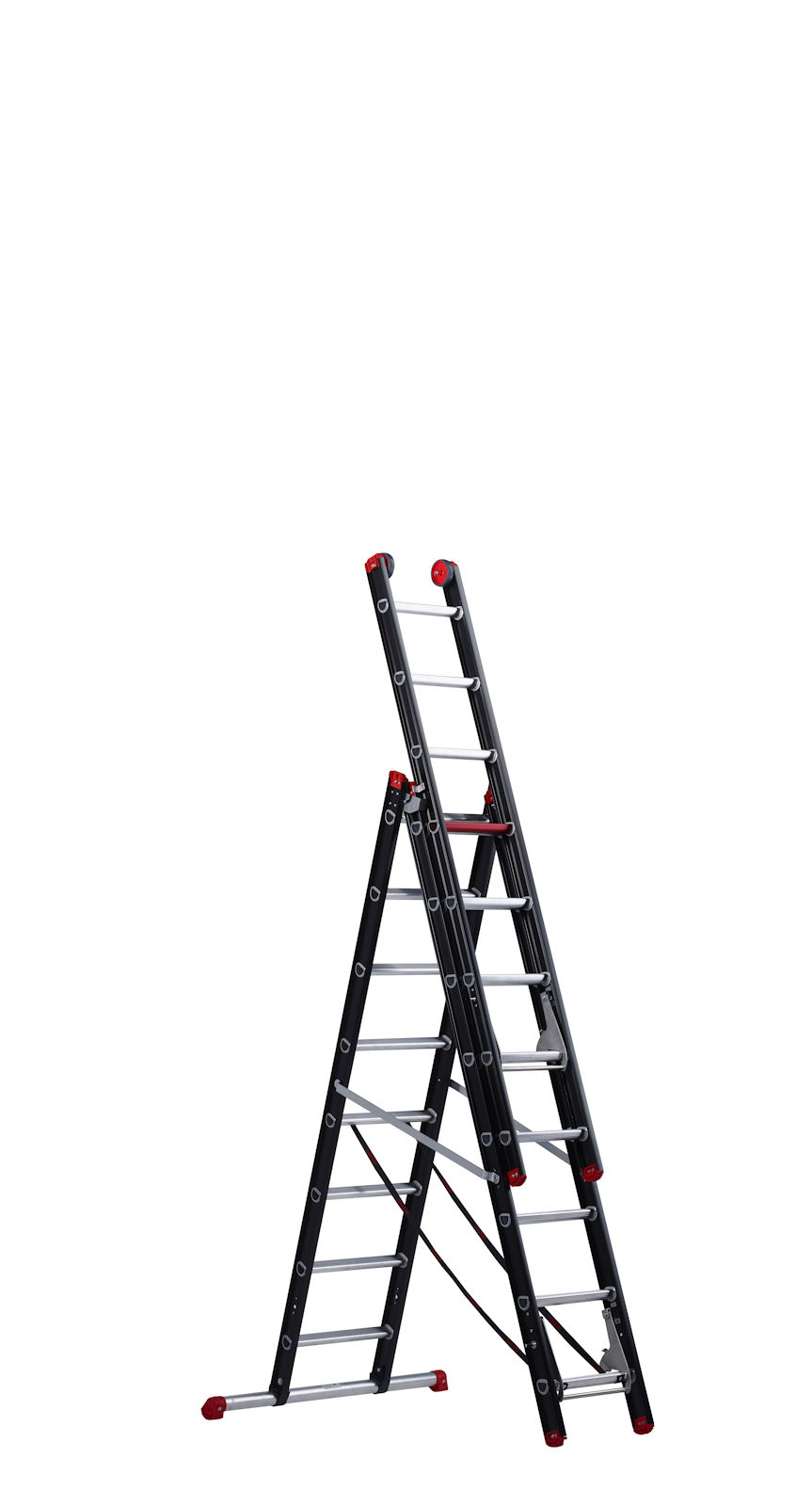 Mehrzweckleiter Industrieleiter Mounter incl Quertraverse 3-teilig, 3x8 Mounter Mehrzweckleiter, 3 x 8 Sprossen