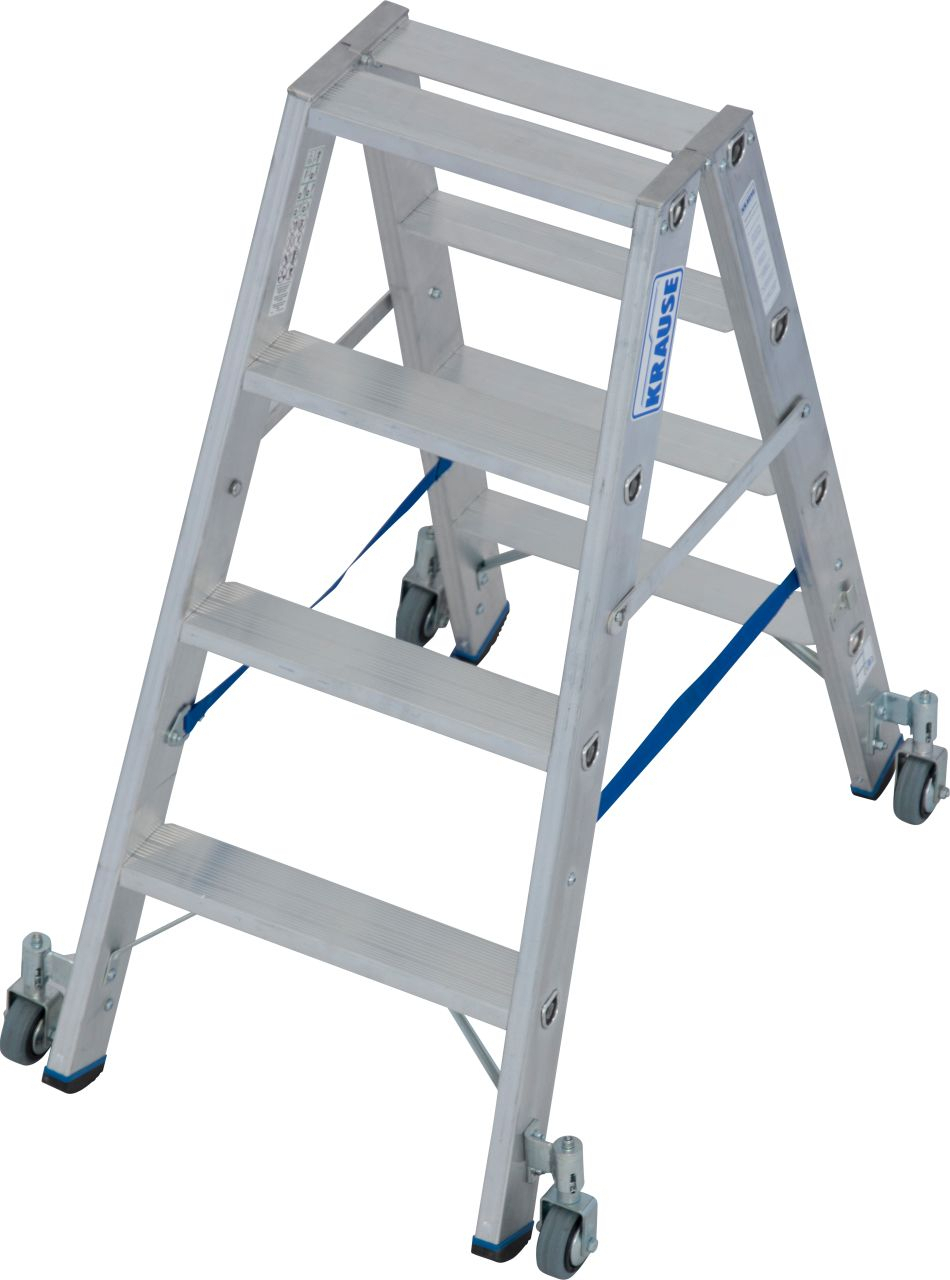 Stabilo Stufen-Doppelleiter, fahrbar 2x3 Stufen