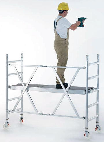 Z600 Klappgerüst COMPACT, doppelte Plattformbreite, Zarges GmbH CompactMaster 2T, Basispaket, Standhöhe 0,95 m