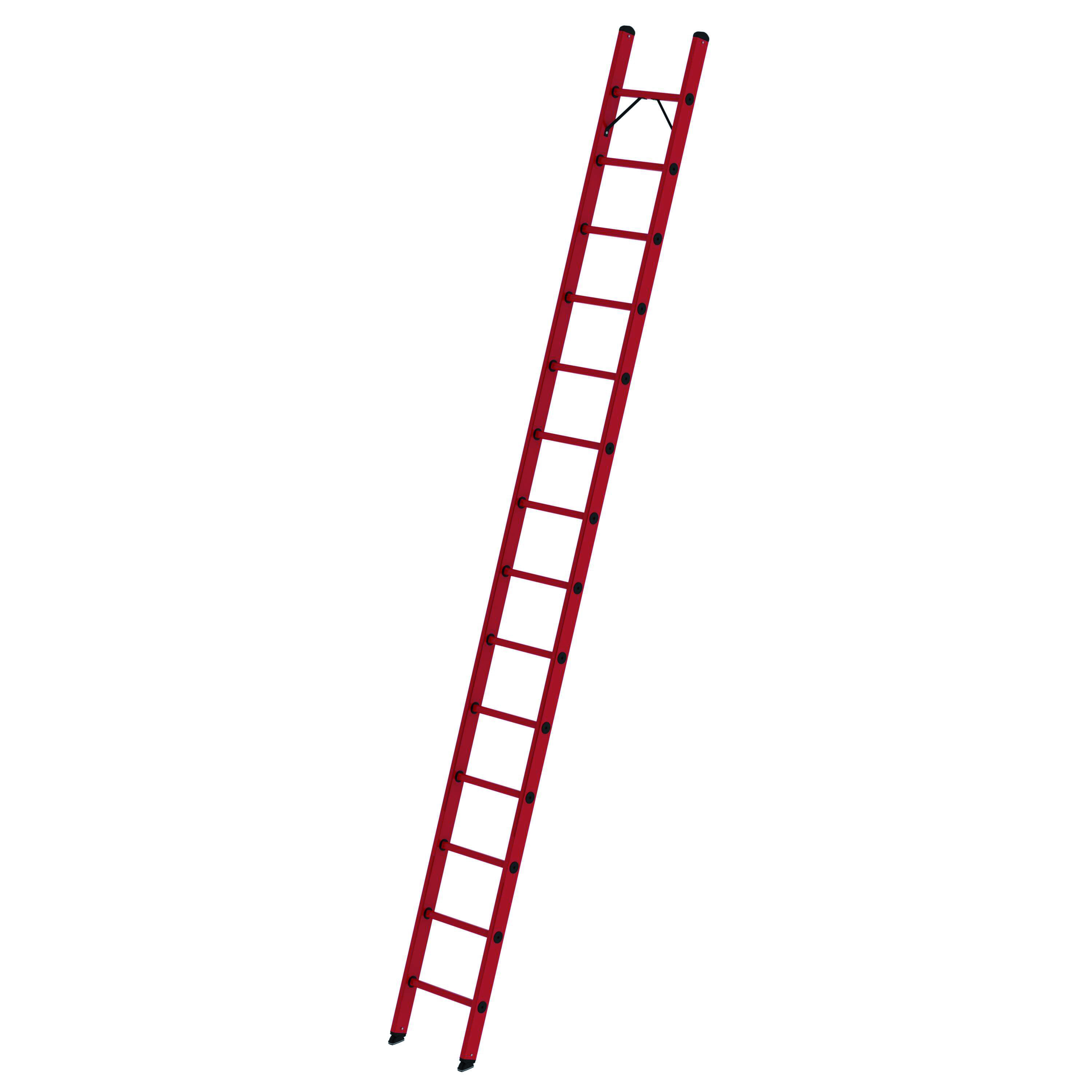 Sprossen-Anlegeleiter GFK ohne Traverse, 14 Sprossen