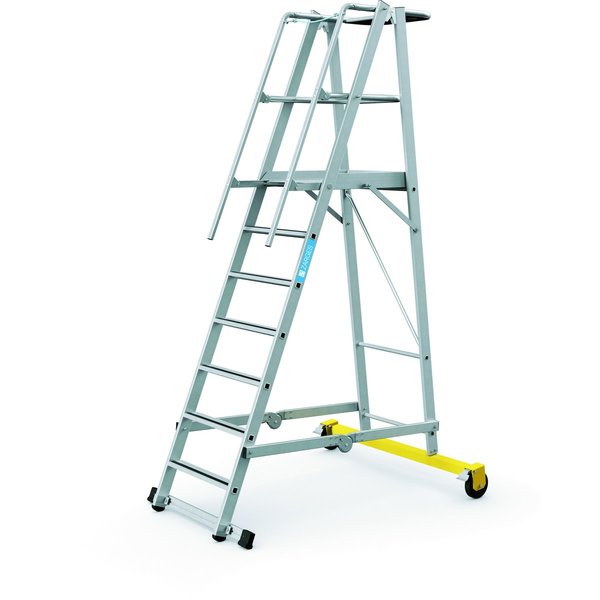 ZAP Safemaster Plus S, gebördelte Plattformleiter, fahrbar, 4 Stufen einschl. Plattform