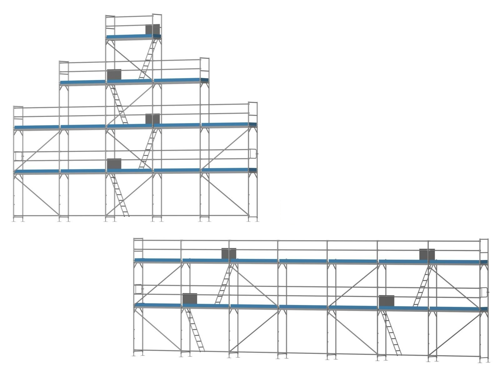 Ernst Giebelgerüst groß PLUS Komplett - 2,5 m Felder FA250-G3K+18 Giebelgerüst groß PLUS Komplett - 2,5 m Felder