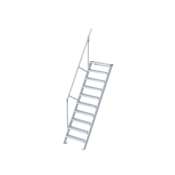 Treppe, 60° Steigwinkel, 1000 mm Stufenbreite, Alu gerieft, 5 Stufen Treppe, 60° Steigwinkel, 1000 mm Stufenbreite, Alu gerieft, 5 Stufen