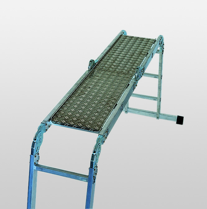 Zubehör Riffelblechbelag Vielzweckleiter 4-teilig mit nivello®-Traverse - 2x2+2x3 Sprossen