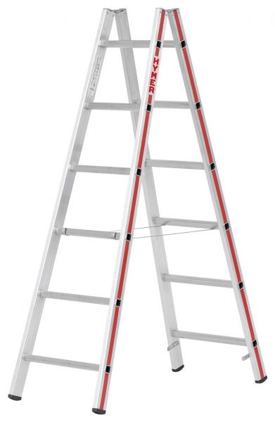 Sprossenstehleiter, beidseitig begehbar - 2x12 Sprossen