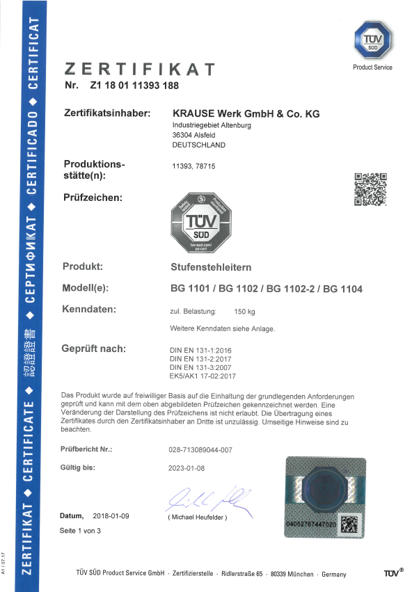 Stabilo Stufen-Doppelleiter 2x3 Stufen