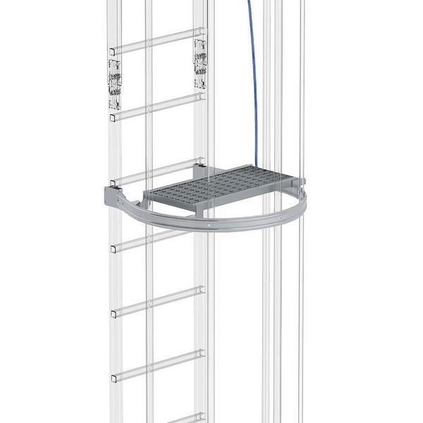 Zwischenplattform, klappbar, Aluminium blank