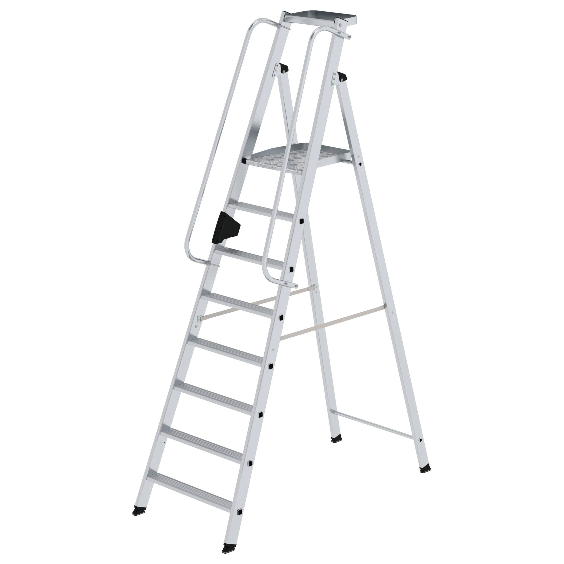 Aluminium-Stehleiter, einseitig begehbar, 5 Stufen Aluminium-Stehleiter, einseitig begehbar, 5 Stufen