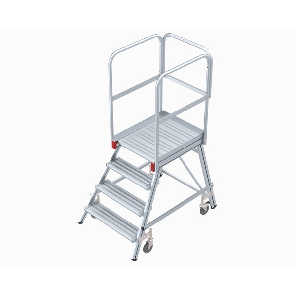 PREMIUM line Mobile Podesttreppe einseitig begehbar, 8 Stufen