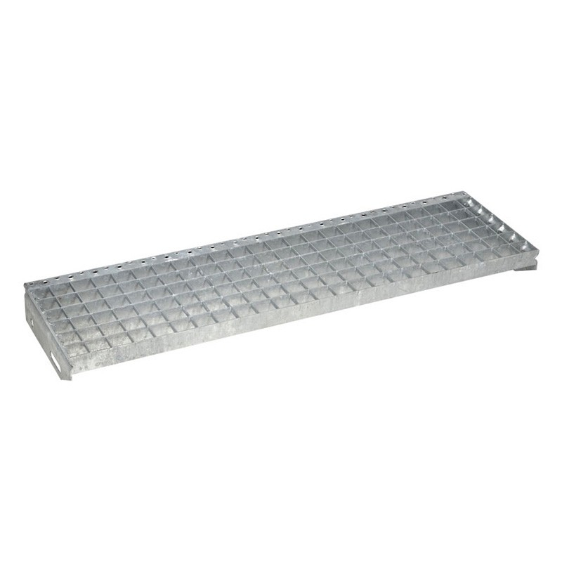 Treppe mit Stahl Gitterrost-Stufen, 14 Stufen
