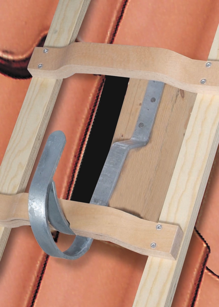 Euroline Holz-Dachdeckerauflegeleiter Holz-Dachdeckerauflegeleiter, 8 Sprossen