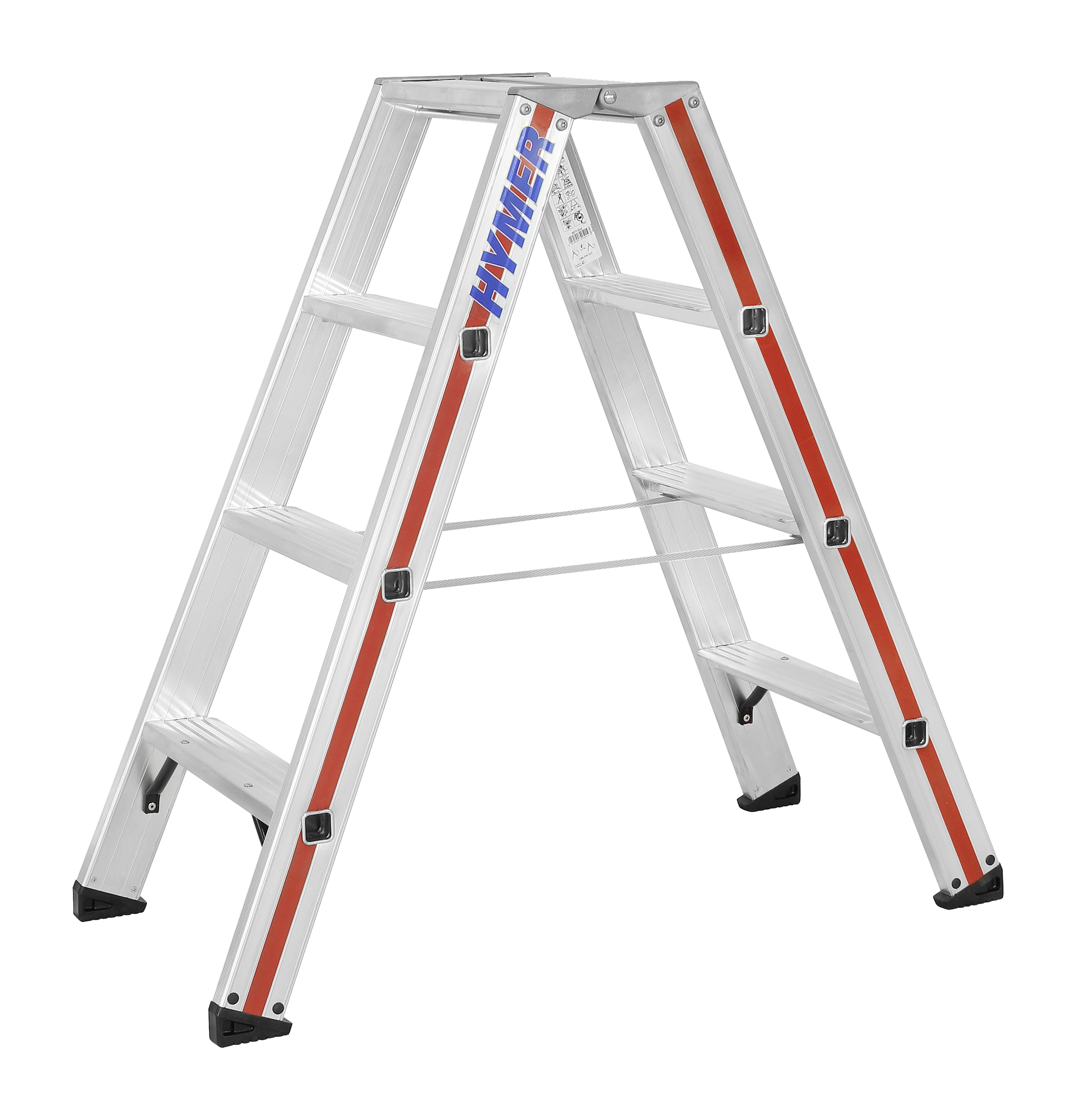 Stufenstehleiter, beidseitig begehbar - 2x4 Sprossen/Stufen