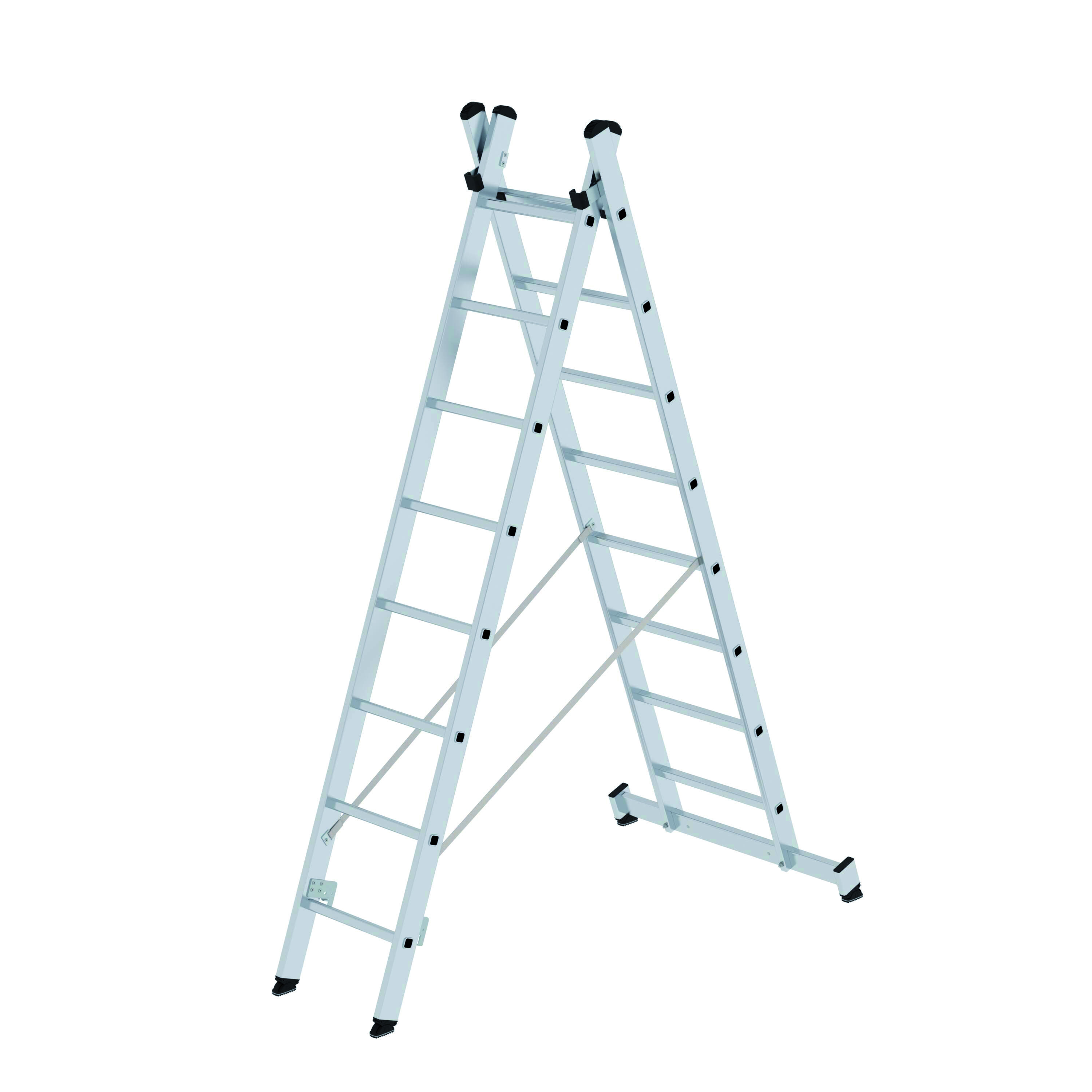 Mehrzweckleiter 2-teilig mit nivello®-Traverse Mehrzweckleiter 2-teilig mit nivello®-Traverse - 2x8 Sprossen