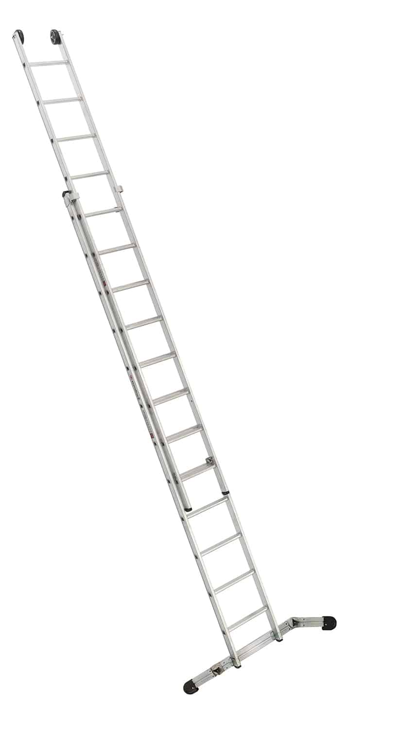 PREMIUM line Alu-Schiebeleiter, 2-teilig mit Vario - Traverse, 2 x 12 Sprossen