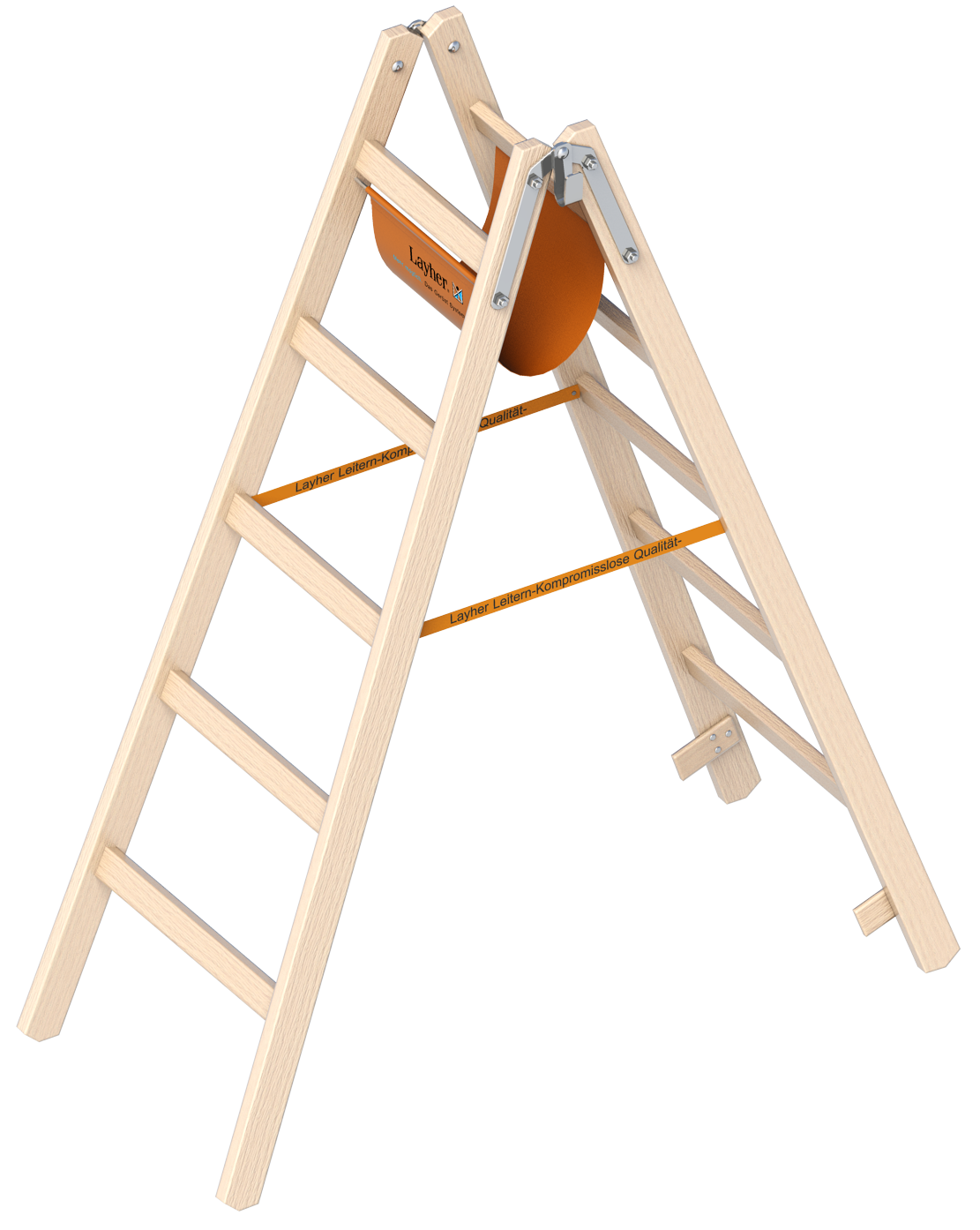Holzstehleiter 1053 nach Ö-Norm Z1501, 2x8 Sprossen