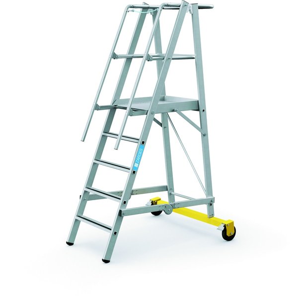 ZAP Safemaster Plus S, gebördelte Plattformleiter, fahrbar, 4 Stufen einschl. Plattform