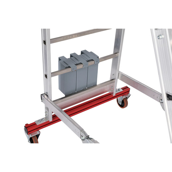 PREMIUM line Aluminium-Podestleiter fahrbar, klappbar, 5 Stufen