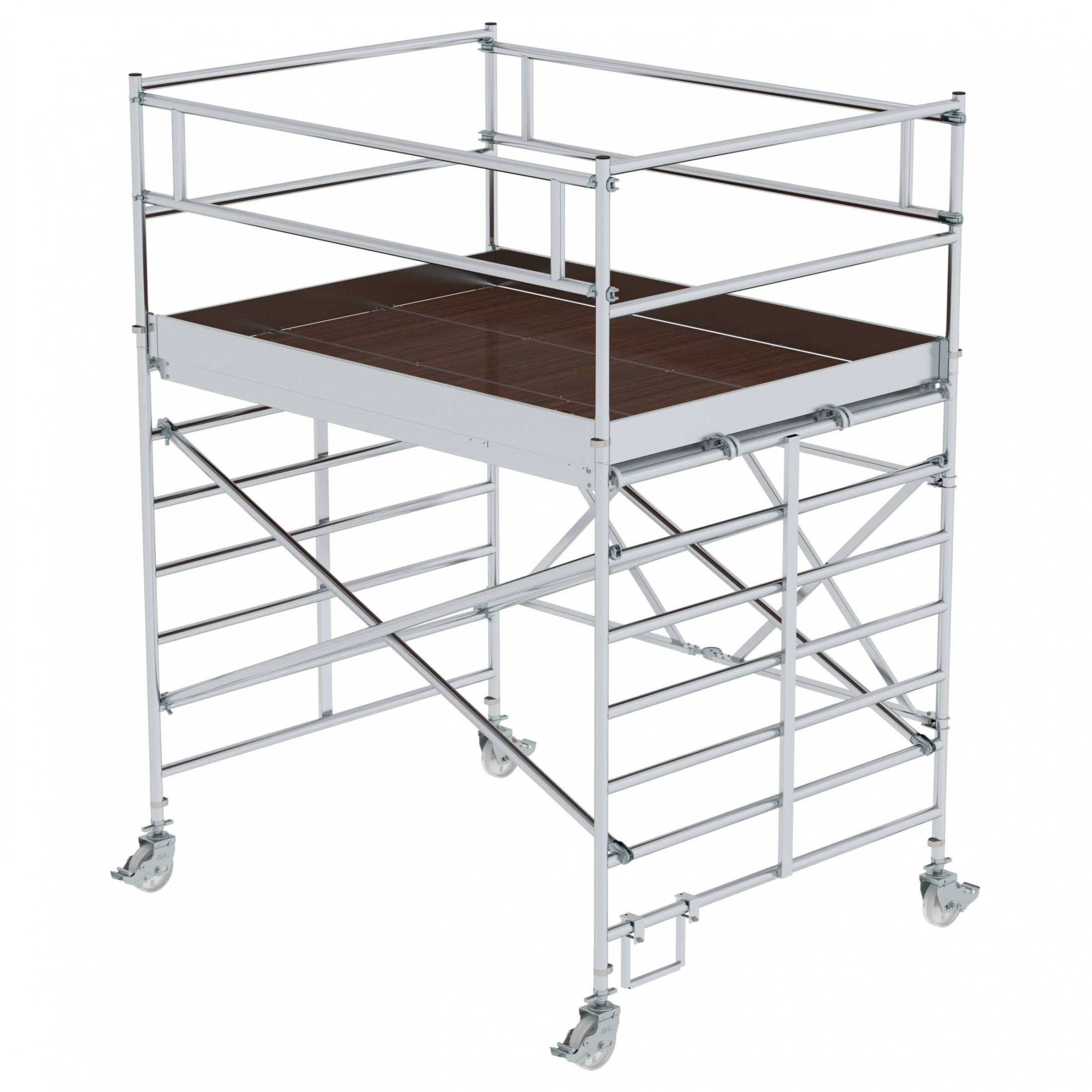 Aluminium-Klappgerüst mit Dreifach-Plattform, Standhöhe 8,39 m Aluminium-Klappgerüst mit Dreifach-Plattform, Standhöhe 8,39 m